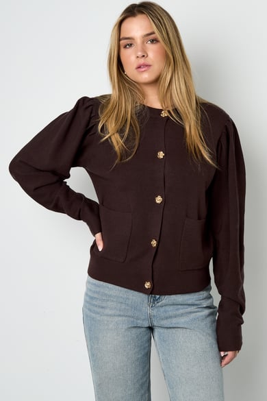 Strickjacke mit floralen Knöpfen h5 Bild5